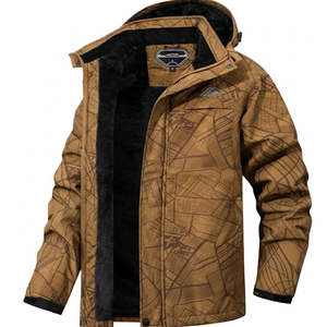 Men's Waterproof Ski Jacket Warm Winter Hooded Snowboarding Windbreaker Mountain Snow Coat, L Brown