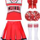 Cheerleader Costume for Girls Cheerleading Outfit Kids Halloween Party Birthday Gift