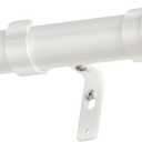 Heavy Duty Curtain Rods for Windows 16-75 Inches 1 Inch Diameter Adjustable Curtain Rod Modern Decorative Drapery Rods Easy Installation Telescoping Window Single Curtain Rod (White,16-75")