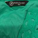 PRETTYGARDEN Womens 2026 Summer Maxi Dress Short Sleeve V Neck Hollow Out Eyelet A Line Long Flowy Beach Vacation Dresses (Green, XX-Large)