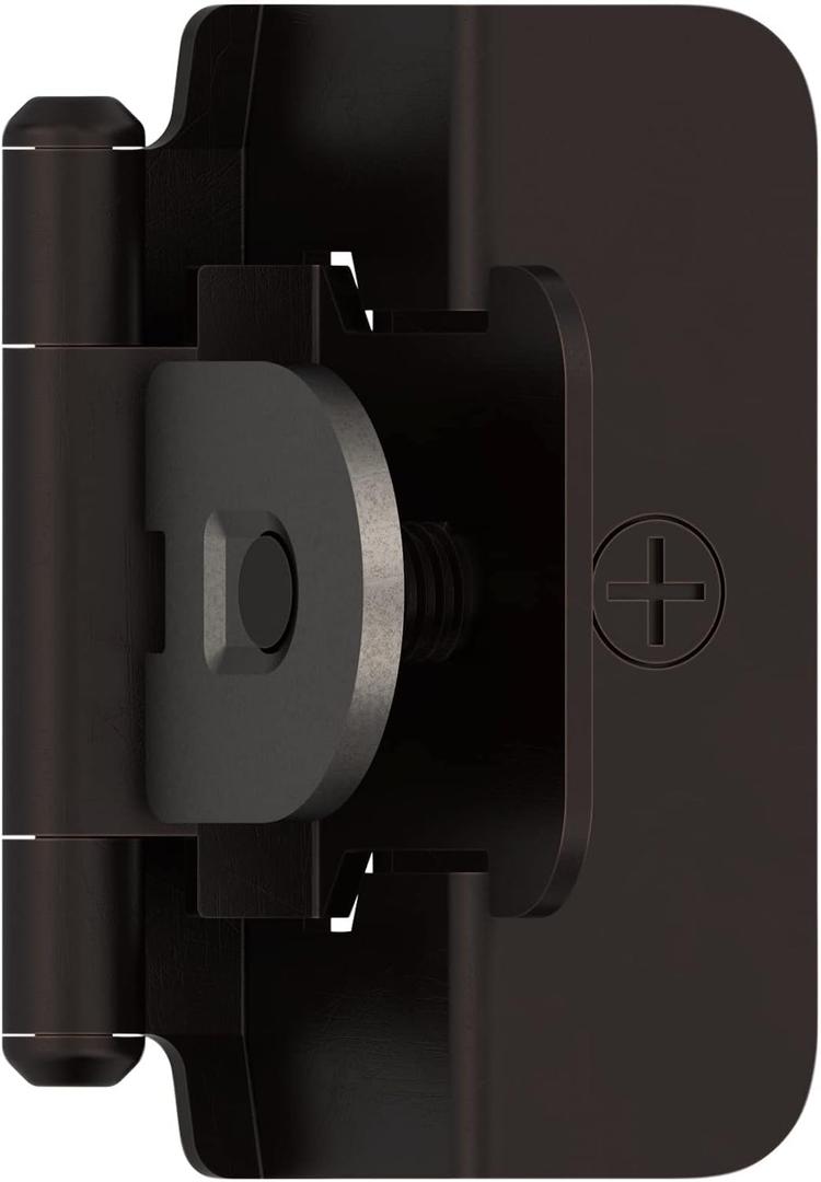 Amerock | Double Demountable Cabinet Hinge | 1/2 inch (13mm) Overlay Hinge | Oil Rubbed Bronze | 2 Pack | Self-Closing Hinge | Cabinet Door Hinge