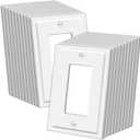 Modern Framed Single Decorator Wall Plate, 1-Gang Decorative Switch or Outlet Cover, 20 Pack White Wallplate, Impact Resistant Polycarbonate, Standard Size 3.15X 4.87