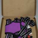 PHOEPET Reflective Dog Harness Large Breed Adjustable No Pull Vest with Handle 2 Metal Rings 3 Buckles [Easy to Put on & Take Off](L, Purple)