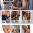 Body Trimmer for Men - Groin & Ball Shaver with Charging Dock - Constant Power No-Pull Electric Pubic Hair Clipper - 5-in-1 Guard Waterproof Body Groomer with LED Light, for Groin, Armpit & Body (Dark Blue)