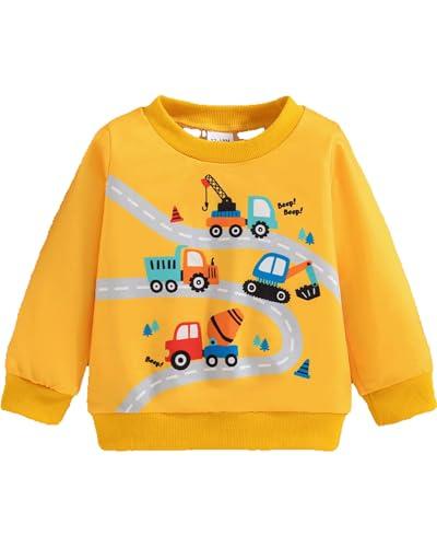 Boys Clothes Long Sleeve Shirts Tops Toddler Clothing Winter Fall Clothes Boy Clothing Yellow Long Sleeve Shirts for Boys, Size: 4T-5T