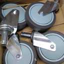 5-Inch Caster for Wire Shelving Racks, Heavy Duty Scaffolding Wheel with Brake, Set of 4 Metro Shelving Replacement Wheels(.864" x 2-3/16")