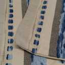 Woaboy Boho Throw Pillow Covers Set of 2 18x18 Inch Sky Coastal Blue Farmhouse Decorative Cushion Cases Striped Chenille Pillow Covers Accent Pillowcase for Sofa Couch Bed