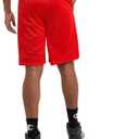 Champion Men's Shorts, Men's Mesh Gym Shorts, Lightweight Athletic Shorts, Small (Red)