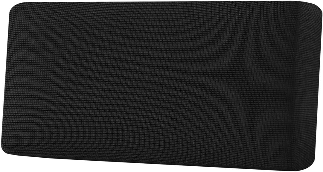 H.VERSAILTEX Super Stretch Individual Seat Cushion Covers Sofa Covers Couch Cushion Covers Slipcover Sets Thick Jacquard Textured Twill Fabric (1 Piece Sofa Cushion Cover, Black)