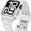 CRIS-BAND Sport Bands Compatible with Apple Watch Band 45mm 44mm 42mm 41mm 40mm 38mm, Water Sweat Shock-Proof Strap Wristband for iWatch Apple Watch Band with Case for Series 9 8 7 6 SE 5 4 3 2 1