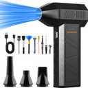 Compressed Air Duster-110000 RPM Super Power Electric Air Duster, 3-Speed Adjustable Rechargeable Cordless Air Blower with Fast Charging, 4 Nozzle for PC, Keyboard, Car, Home, Outdoor