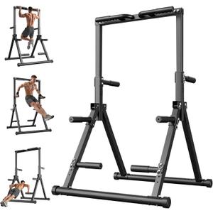 Foldable Pull Up Bar Free Standing, Strength Training Pull-up Bars Adjustable Pull Up Station, Power Tower Pull Up Bar MultiFunction Pull Up Dip Station Workout Equipment For Home Gym Support 480 LBS