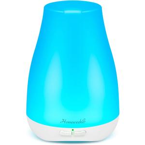 Homeweeks Diffusers, 100ml Colorful Essential Oil Diffuser with Adjustable Mist Mode, Auto Off Aroma for Bedroom/Office/Trip (100 ML 1 Pack) (Basic White)