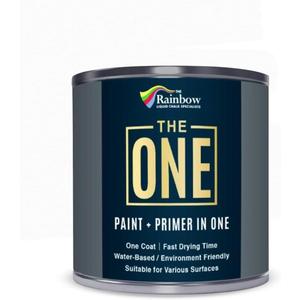 THE ONE All-In-One Paint & Primer - Brilliant White Gloss, 33.8 Fl Oz/1 Liter | 1 Coat Formula | Easy Indoor & Outdoor Decorating for Home & Garden Walls, Floors & Furniture | Water-Based & Low VOC