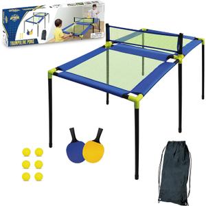 Anywhere Sports - Portable Trampoline Ping Pong Table Tennis Game for Indoor or Outdoor Use, Includes Two Paddles, Six Balls, Storage Bag, and Compact Size for Kids
