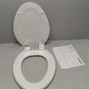 HIGHCRAFT Premium Elongated Toilet Seat with Adjustable Hinges & Quick Removal Mechanism - Molded Wood Toilet Seat - Fits Standard Elongated Toilets - Oval Seat in White