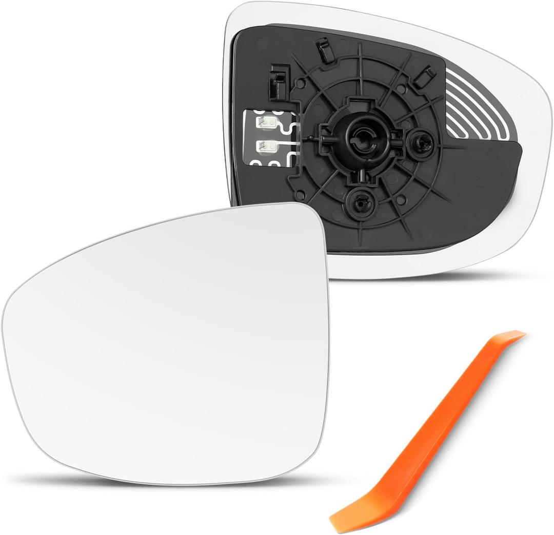Compatible with Mazda CX5 Driver Side Mirror, 2013 2014, Mazda CX-5 - Left Side Mirrors Replacement Glass with Backing Plate, Power Heated