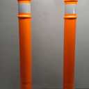 Cortina EZ Grab Delineator 45" Post, 3" Hip Collars with 10 lb Base, 03-747RBC-2, Orange, 2 Pack