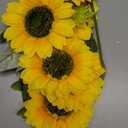 Laelfe Artificial Sunflower Flowers Long Stem Silk Fake Large Sunflowers Decoration for Outdoor Home Wedding Baby Shower Birthday Party Single Bulk Yellow Decor 6PCS (Dark Center) (23.62'')