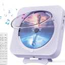 MICOCIOUS Portable CD Player with Bluetooth Desktop CD Player for Home CD Music Players with Remote Control,Timer,Built-in Dual Speakers with LED Display Home Audio Boombox FM Radio (Purple)