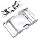 LonlyEagle Dog Collar Buckle,Fastener Stainless Steel Buckle for Prong Dog Training Collar & Quick Release with Buckle for Medium Large Dogs(Silver,M:2.8-3.2mm)