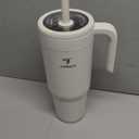 REDUCE Chiller Vacuum Insulated 40 oz Tumbler with Spill-Proof Silicone Straw - Sustainable Tritan Lid with Water Intake Markers - Soft Sit Base Travel Mug - Dishwasher Safe - Unbleached