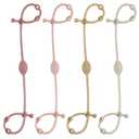 4Pcs of Toy Safety Straps, Myvikcar Adjustable Silicone Pacifier Holder for Baby Toddler Teether Sippy Cup (Sand+Light Grey+Poweder+Lilac)