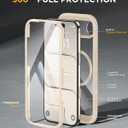 Miracase Magnetic for iPhone Air Case 6.5" [Compatible with MagSafe] Full-Body Phone Case with Built-in Glass Screen Protector & Camera Control,Drop Proof iPhone 17 Air Case Cover, Gold