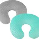 Dot Nursing Pillow Cover Set 2 Pack Nursing Pillow Slipcovers, Ultra Soft Compatible with Boppy Pillow,Standard Pillow for Baby Boy Girl Grey and Green