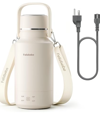 33.8 Oz/1000mL Portable Electric Kettle,304 Stainless Steel Travel Kettle Electric,4 Temp Settings with Holding Heat,600W Fast Boiling Water with Auto Shut-Off and Boil Dry Protection, Beige 