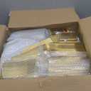 Goodluck 700 Pieces Gold Dinnerware Set for 100 Guests, Disposable for Party, Include: 100 Gold Rim Dinner Plates, 100 Dessert Plates, 100 Paper Napkins, 100 Cups, 100 Plastic Silverware Set