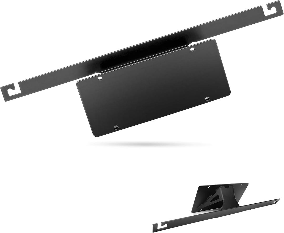 Front License Plate Relocation Bracket for 2021-2024+ Ford Bronco with Factory Capable Bumper, No-Drill Mounting Kit, Relocates Plate Away from Fog Lights & Sensors (Compatible with 2/4 Door)