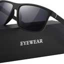 Sunglasses Men Polarized Sunglasses for Mens and Womens,Black Retro Sun Glasses Driving Fishing UV Protection (A01-matte Black Frame/Gun Metal/Black Lens)