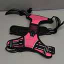 PHOEPET No Pull Dog Harness Medium Reflective Front Clip Vest with Handle,Adjustable 2 Metal Rings 3 Buckles, Eas to Put on & Take Off (M, Pink)