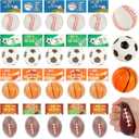 LiYiQ 24Pcs 2.36 Inch Sports Stress Balls Sports Party Favors Basketball Soccer Football Baseball Party Favors Stress Ball Classroom Exchange