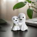 Cute Ghost Statue, Halloween Ghost Decoration, Ghost Statue, Finger Ghost Sculpture, Home Decor, Humorous Desktop Art Piece (Embrace Ghost)