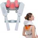 Cordless Shiatsu Neck and Back Massager with Heat, 10 Mins x 12 Uses, 3 Massage Modes & 2 Intensity Levels, 3D Kneading Deep Tissue for Pain Relief, Voice Prompt & Smart Memory, Relax for Women, Men (Blue)