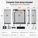 Extra Wide Baby Gate with Door, 52.76~62.2 Inch Wide Presure Mounted No Drill Metal Auto Close Child Gate for Stair Doorway - Indoor Outdoor Safty Gate for Toddler Dog Doggie, Black