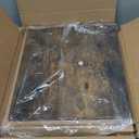 Y&M 2 In 1 Vinyl Record Storage Crate, 1PC Wood LP Holder, Wall Mount or Desktop Metal Album Organizer, Holds 80+ Records, Multifunctional Stackable Magazine Display Shelf, Brown (Rustic Brown Black (1 Pack))