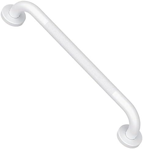 Anti-Slip White Grab Bar 20 Inch, iMomwee Bathroom Safety Bar w/Knurled Grip, Stainless Steel Balance Support Handrail, Textured Shower Handle for Elderly Seniors Handicap Disabled