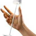 Compact Cordless Table Lamp, Rechargeable LED Night Light, Dual Light Source (RGB Top & Warm Bottom), Touch Control & Timer, Metal Lamp for Bedroom & Kids Room (White 1PACK)