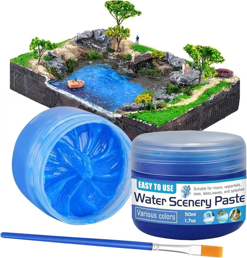 Water Scenery Paster, Paint Mediums & Additives, Water Effect Paste, Suitable For Rivers, Oceans, Lakes, Static Scenes - Model For Wargaming, Dollhouses, Aquariums (Dark Blue, 50ml)