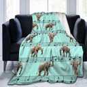 Elephant Blanket Musical Notes Decor Throw Blanket Super Soft Flannel Lightweight Fluffy Plush Fuzzy Fleece Blanket Gifts for Girl Woman Boys Kids Adults Man for Bed Sofa 40"X50"