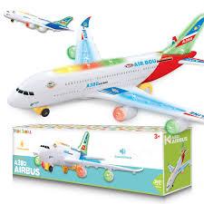 Kidsthrill Airplane Toy with Bump & Go, Flashing Lights & Sounds For Boys & Girls Age 3-12
