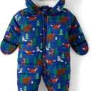 The Children's Place unisex-baby And Newborn Fleece Hoodie Zip Front Bunting Snowsuit (0-3 Months, Galactic)