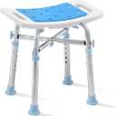 OasisSpace Heavy Duty Shower Chair 500lb, Padded Bath Seat with 6 Height Adjustable Tube - Tool Free Anti-Slip Shower Bench Bathtub Stool Seat for Inside Shower
