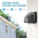 5 Inch Dryer Wall Vent Cover, HG Power Metal Wall Vent Cap Outside with Removable Screen & Cushioned Non-Return Flap for Home Wall, Air Condition, Range Hoods, Kitchen (Black)