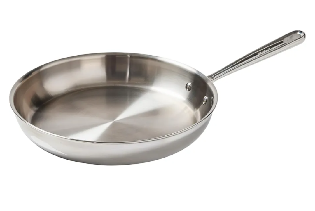 DASH Of THAT Tri-Ply Stainless Steel Fry Pan 12 Inch, Induction Compatible, Oven Safe 500F, Fast & Even Heat, Professional Quality & Durability, Frying Pan, Skillet, Cookware, Dishwasher Safe, Silver