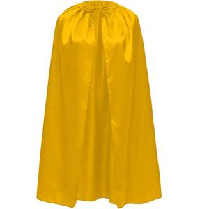Costume Cape for Adults and teenager Satin Cloak for Cosplay Halloween, Carnival, Superhero, Birthday Party (Yellow)