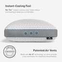 Bedgear Frost Performance Pillow - Size 3.0 - Cooling Bed Pillow for Hot Sleepers - Medium Firmness Pillow for All Sleep Positions, Hypoallergenic, Washable & Removable Cover - 20" W x 26" L x 6.50" H (Standard)